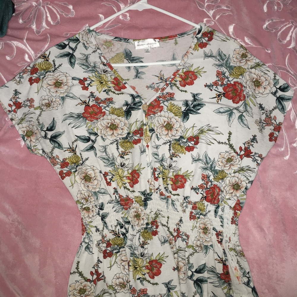 Floral V-Neck Women's Top